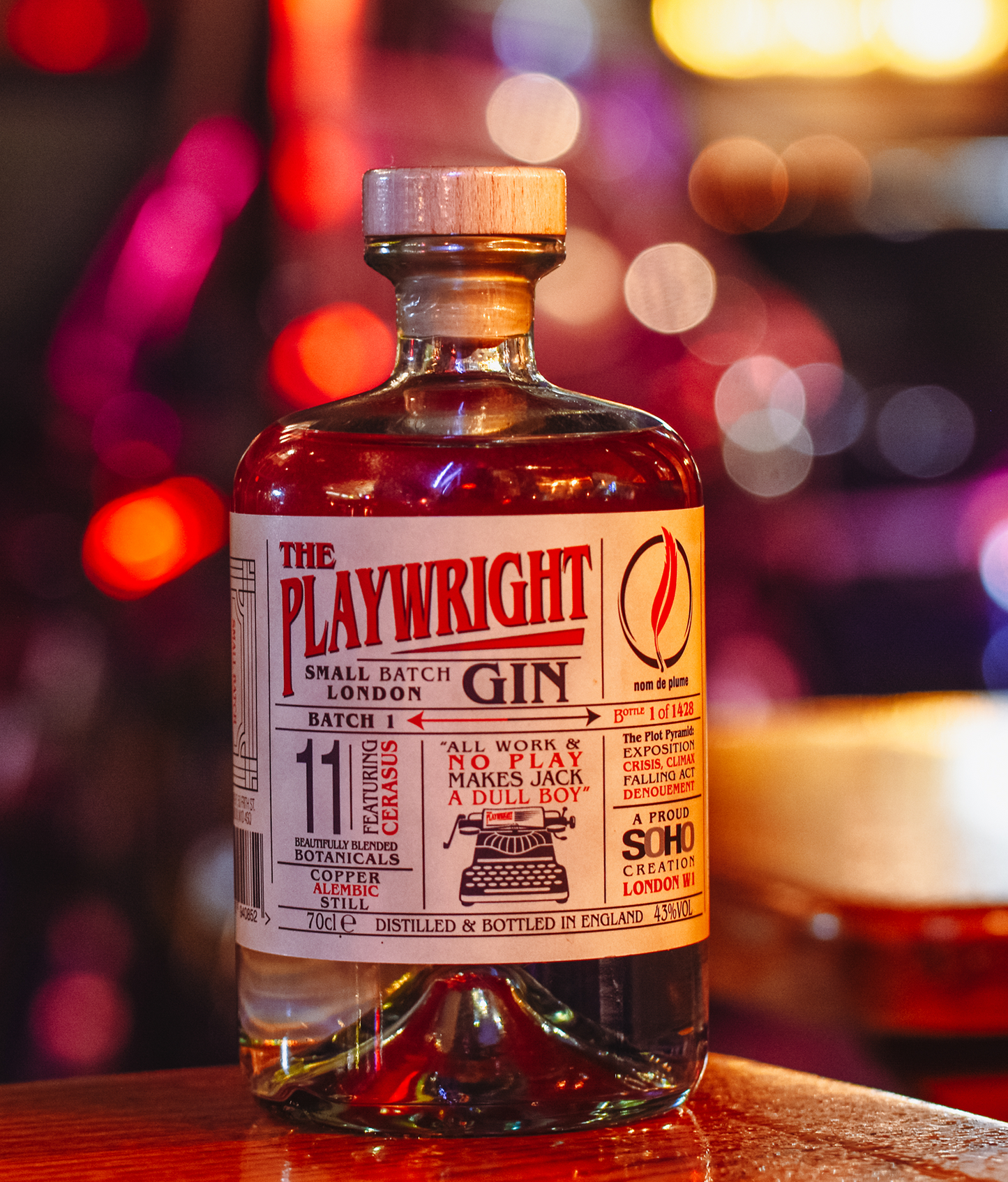 Playwright Gin Bottle (70cl)