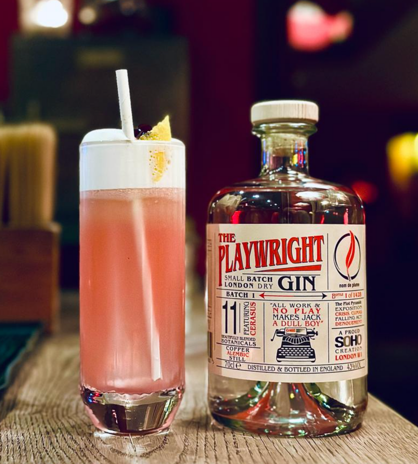 Playwright Gin Bottle (70cl)